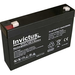 INVICTUS FL6-7,5 ΜΠΑΤΑΡΙΑ ΜΟΛΥΒΔΟΥ 7,5AH 6V